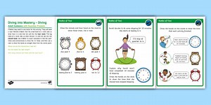 Year 2 Diving into Mastery: Step 5 Tell the Time to 5 Minutes Activity Cards
