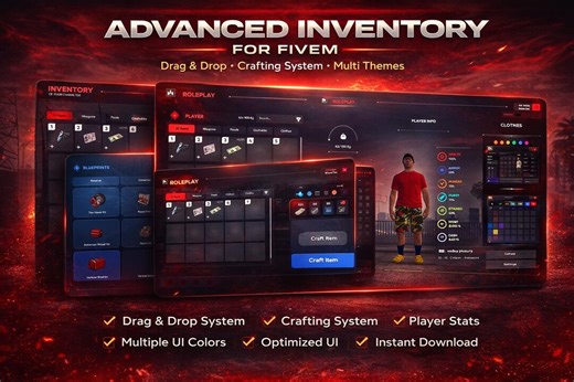 Advanced Inventory Fivem | Drag & Drop Inventory System | Crafting UI | Roleplay Server Resource | Instant Download - Etsy