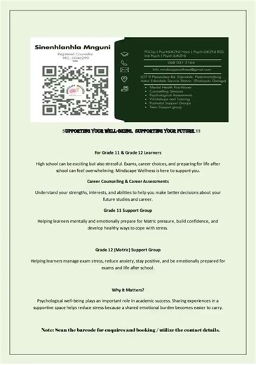 Career Counseling and Mental Health Services in Pietermaritzburg
