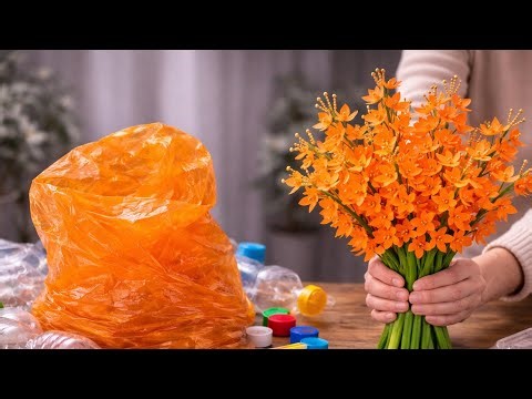 DIY How to make Realistic Plastic Flowers from shopping bag | Easy Plastic Cover Flower