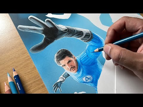 Fantastic Four (2025) Drawing Mister Fantastic | Real-Time & Airbrush Background Process - Part 1