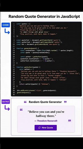 Build a Random Quote Generator with JavaScript 💬✨ | JavaScript Mini Project #codingsecrets #devlife