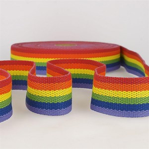 Webbing Multi-Coloured Rainbow 40mm x 0.5m (Cut to Order)
