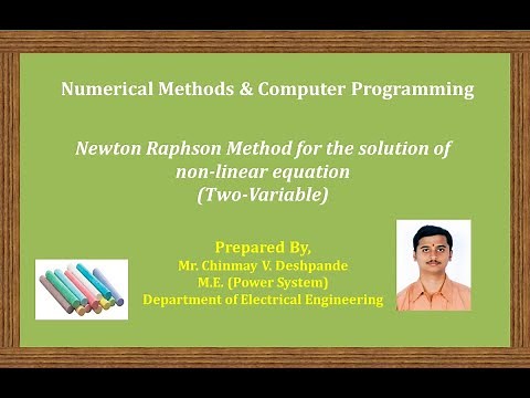 Numerical Method: Newton Raphson Method for the solution of non-linear equation (Two-Variable)