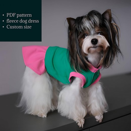 Fleece Dog Dress Sewing Pattern: Easy Step-by-step Tutorial, Custom Size - Etsy