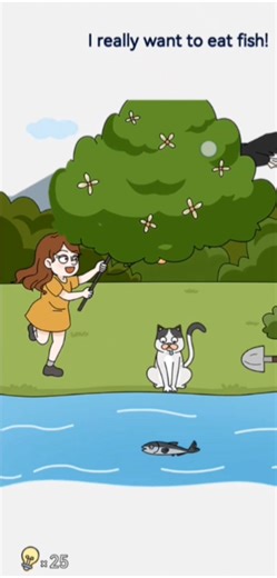 brain out level 138 and I really want to eat the fish?