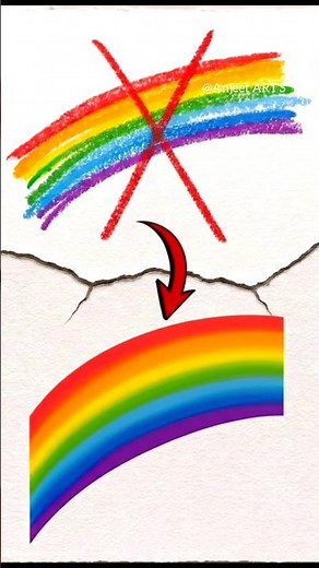 🌈 How to Draw a Realistic Rainbow | Easy Oil Pastel Drawing Tutorial #Shorts