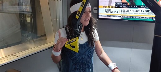 Jenna practices being the Wild Thing for the Washington Wild Things game this Saturday night!! | 100.7 Star