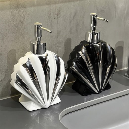 Ceramic Seashell Soap Dispenser, Coastal Bathroom Decor, Lotion Pump Bottle - Etsy