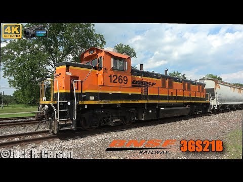 [4K] BNSF NRE 3GS21B Genset Engine Idle, Shut down, and Start