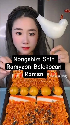 Nongshim Shin Ramyeon Black bean Ramen & Broccoli Mukbang!