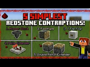 5 SIMPLEST Redstone Contraptions- Minecraft Bedrock Redstone Tutorial