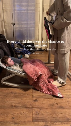 Caroline used her eye-gaze with so much intention today. 🥹✨ Communication isn’t just verbal — all communication is communication. I’m so thankful she finally has a tool that lets her tell us what she wants and needs. #EyeGazeCommunication #AACAwareness #MedicalMom #DisabilityRepresentation #InclusiveParenting