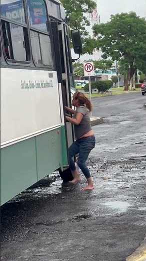 Woman Falls as Public Bus Drives Off