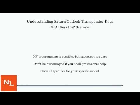 How To Program 2007–2010 Saturn Outlook Transponder Key – All Keys Lost (DIY)