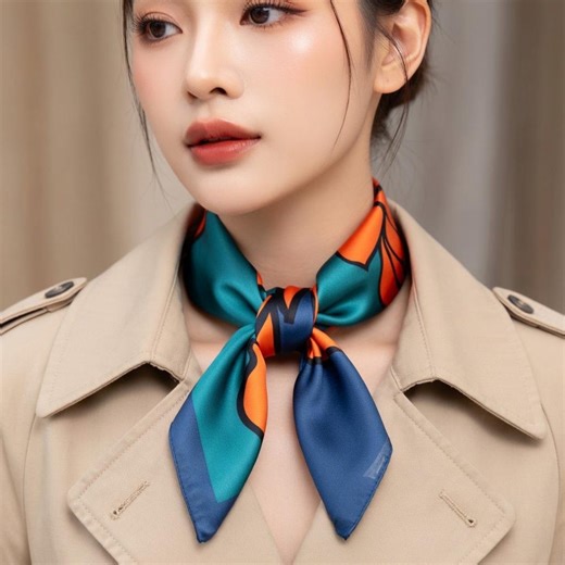 Color Block Silk Scarf for Women - Etsy