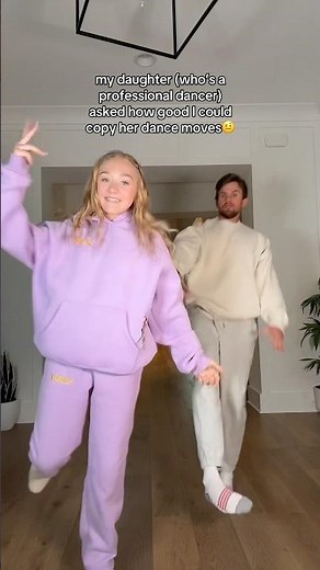 dad tries to keep up with professional dance daughter😂