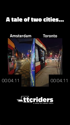 TTCriders on Instagram: "Transit rider @not_taylorx send this video of a side-by-side comparison between Amsterdam and Toronto's tramways. Guess which one has active signal priority? Our streetcars are only arriving on time 61% of the time, and things could be so much better. Help craft a made-in-Toronto solution to this beleaguered network and join us at our Streetcar Summit. November 23rd at the Cecil Community Centre. RSVP at the link in our bio. #transit #ttc #topoli #toronto"