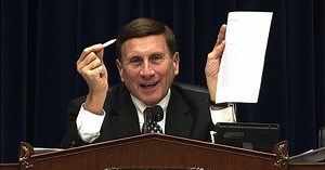 Rep. John Mica brandishes fake "joint" at congressional hearing
