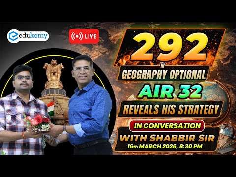 UPSC Topper AIR 32 Reveals Geography Optional Strategy 🔥 | Live with Shabbir Sir