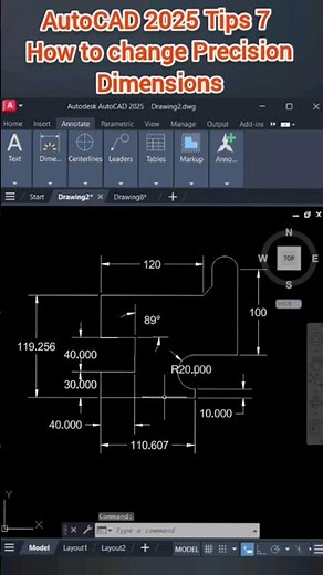 AutoCAD 2025 How to change Precision Dimensions #autocad #shortsfeed #shorts #short #subscribe
