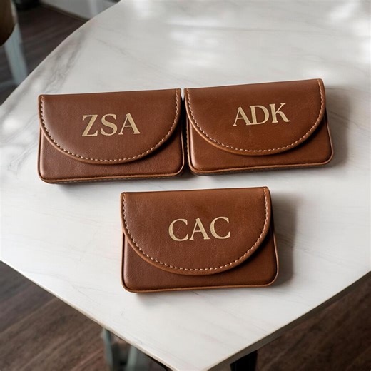 Personalized Leather Business Card Case, Business Cards Holder, Company Office Corporate Gift - Etsy