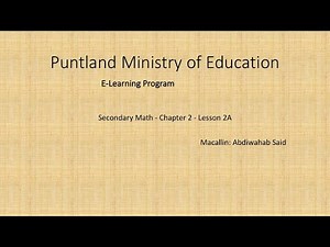 Secondary Math - Chapter 2 - Lesson 2A