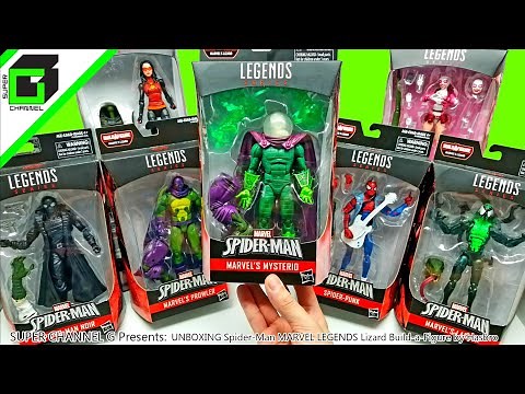 UNBOXING Marvel Legends SPIDER-MAN Lizard Build a Figure Complete set by Hasbro!