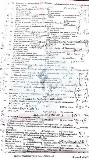 FPSC Lecturer Mathematics Original Paper | FPSC Lecturer Mathe matics Solved Past Papers