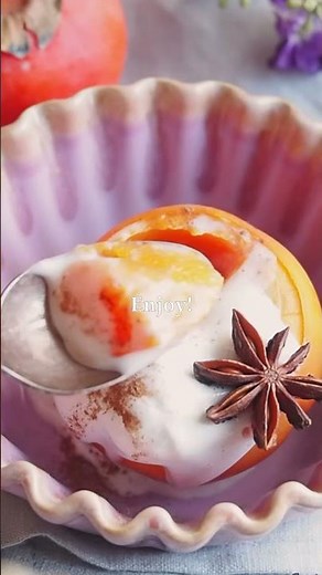 Baked Persimmon! Easy seasonal dessert recipe #Shorts