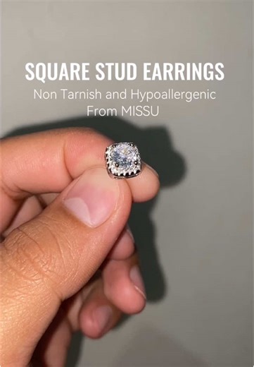 Grabe talaga product ni Missu! Ang gaganda pero budget meal lang!😍 Missu 5mm/7mm Square Stud Earrings Non Tarnish Hypoallergenic Accessories Jewelry for Men/Women. #missu #missujewelry #jewelry #mensearrings #earrings #squareearrings #fypシ゚ #tiktokaffiliatemarketing