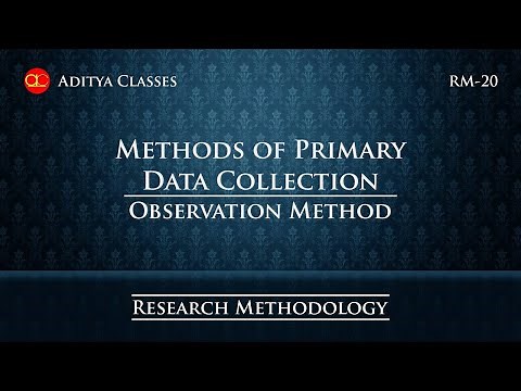 RM-20 | Observation Method of Primary Data Collection (in Hindi) | Research Methodology