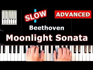 Beethoven - Moonlight Sonata - SLOW Piano Tutorial