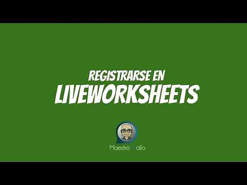 LIVEWORKSHEETS 1: Registrarse