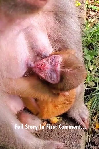 A tiny baby monkey is suffering in pain, its little eyes red, swollen, and filled with tears. The helpless infant winces with every blink, struggling to keep its eyes open. Whether due to an infection, injury, or irritation, the poor baby’s discomfort is clear, and its pitiful cries make the situation even more heartbreaking. | Smart Monkey action