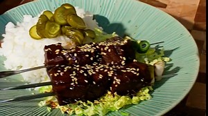 Smoky, juicy beef kushiyaki