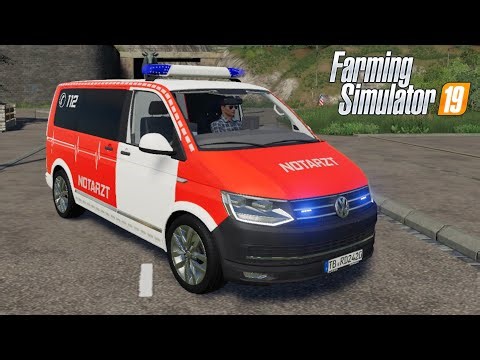 Volkswagen Transporter T6 NOTARZT - Farming Simulator 2019 - Ambulance [FS 19 LS 19 Car Vehicle Mod]