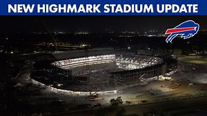 New Highmark Stadium Nighttime Drone Construction Update | Buffalo Bills