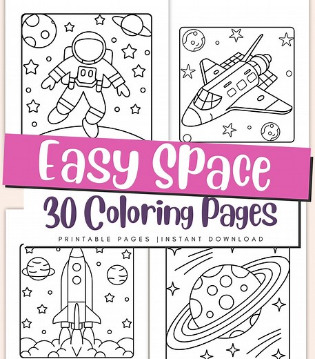 Space Coloring Pages for Kids: Rocket, Astronaut & Planet Activity Sheets – Preschool Solar System - Etsy