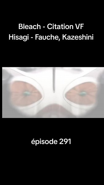 Bleach - Citation VF Hisagi - Fauche, Kazeshini... #mangas #animés #bleach #CitationVF #épisode291