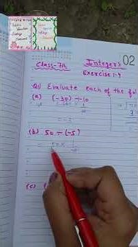 Class 7th, Exercise 1.4,Question 1 Part a,b,c,d,e.....integers.