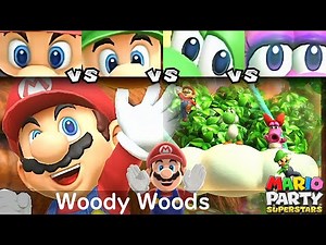 Mario Party Superstars Mario vs Luigi vs Yoshi vs Birdo in Woody Woods