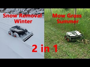 Electric Remote Control Snow Plow and Lawn Mower Robot 2 in 1 For Home Use Battery Powered