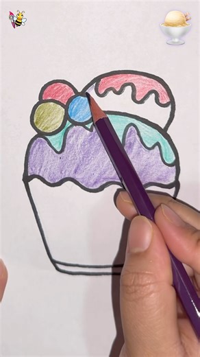 How to draw yummy cup ice cream 🍨 #art #drawing #painting #shorts