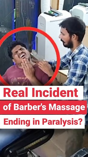 FACTLY on Instagram: "Does a viral video show a real incident where a customer at a salon was paralysed upon receiving a head massage/neck cracking from a barber? Find out here, link in bio for detailed fact-check! Factly subscriptions are now live, subscribe for more exclusive content! ✅ #barber #neck #incident #cctv #video #scripted #viralvideos #paralysis #safety #salon #haircut #neckmassage #massage #share #explore #awareness #pause #factcheck #fakenews #reelitfeelit"