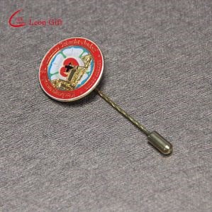 [Hot Item] Custom Enamel Logo Gold Metal Long Needle Lapel Pins