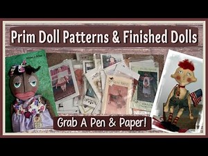 #flosstube Extra ~ Primitive Doll Pattern Parade & Finished Dolls Slideshow ~ There's A LOT!