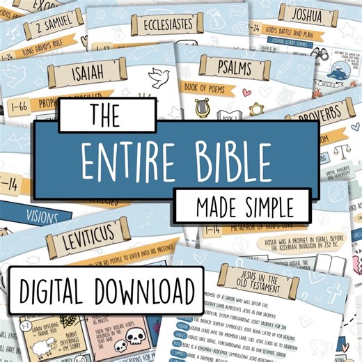 Entire Bible Made Simple Bible Study Guide Bible Study Guide Printable | Illustrated Bible Notes for Women, Teens, Homeschool, Sunday School - Etsy Australia