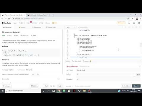 LeetCode 53 Maximum Subarray using Divide and Conquer