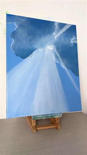 Painting a Blue Sky with Clouds and Light | Hand-Painted Landscape Oil Art